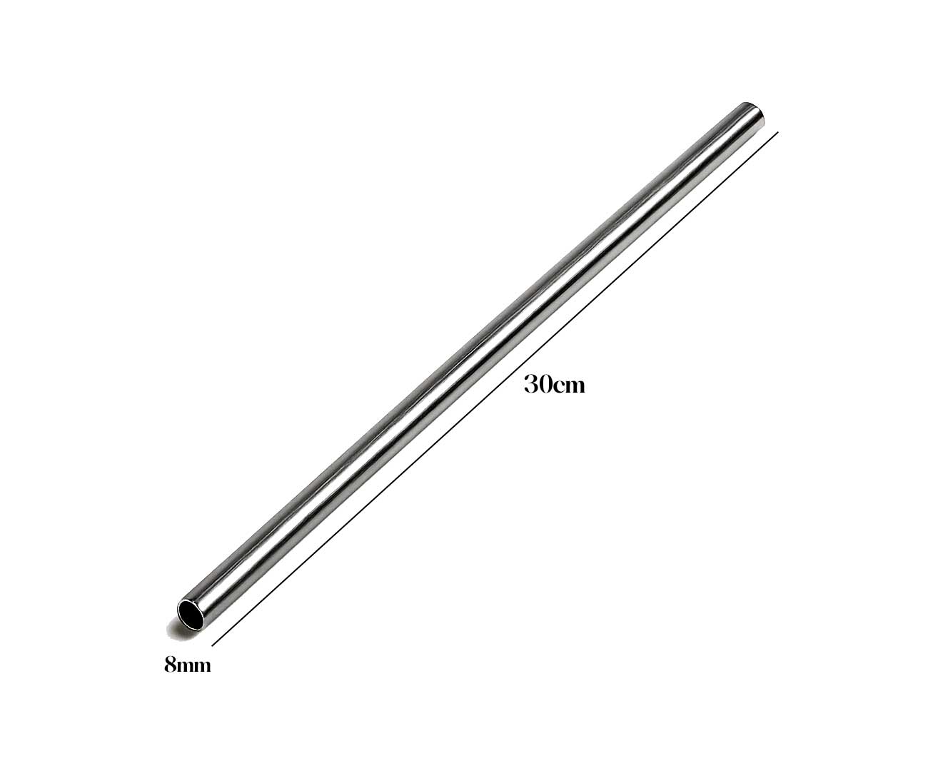 Canudo Shake 8mm extra longo 30cm