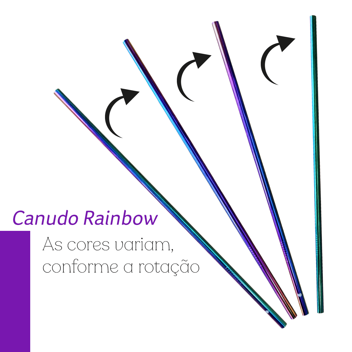 Kit Amizade Colorida (5 em 1) + Canudo Coração Rainbow