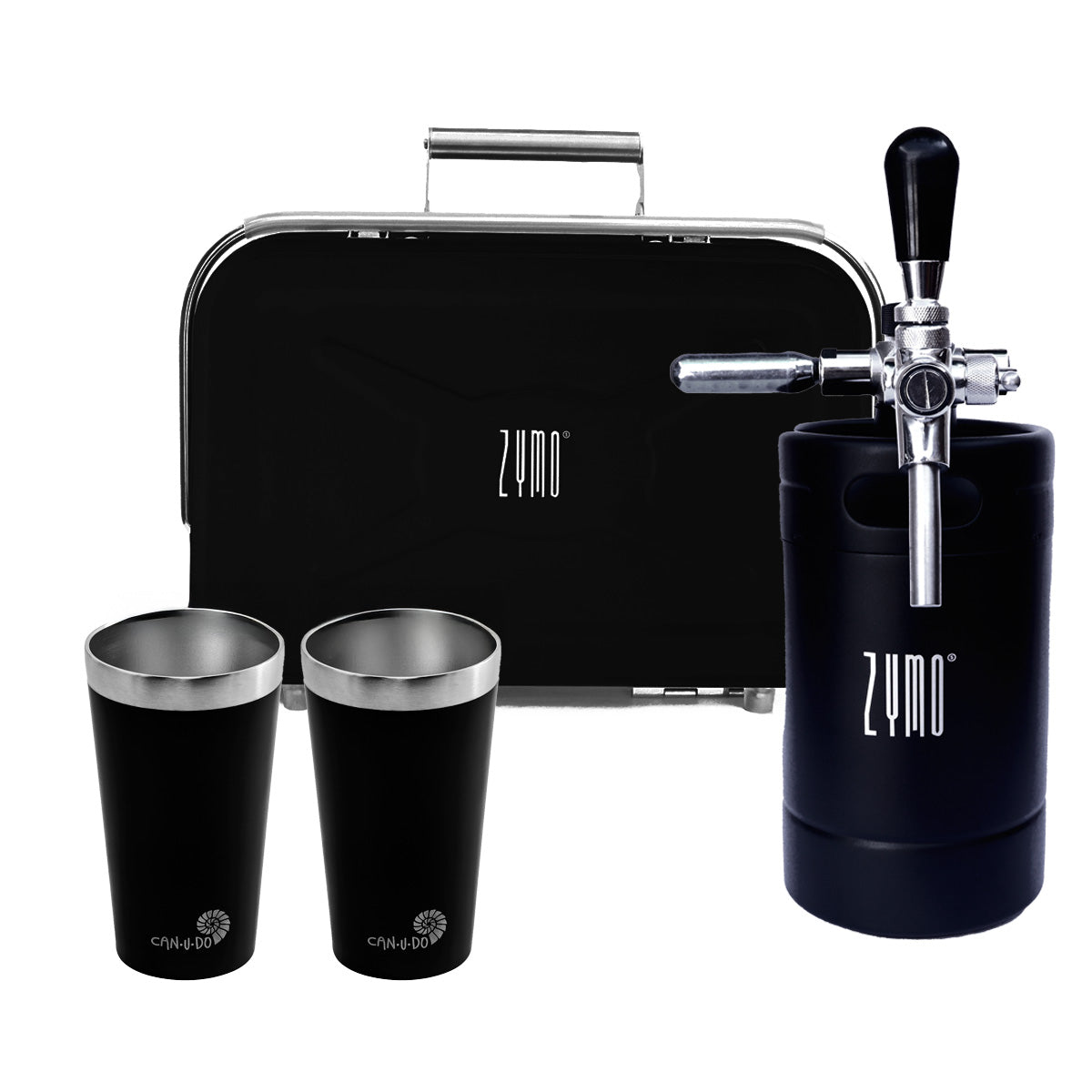 Kit Camping: Churrasqueira Portátil + Keg 5L + Copos de Inox 480ml sem Tampa