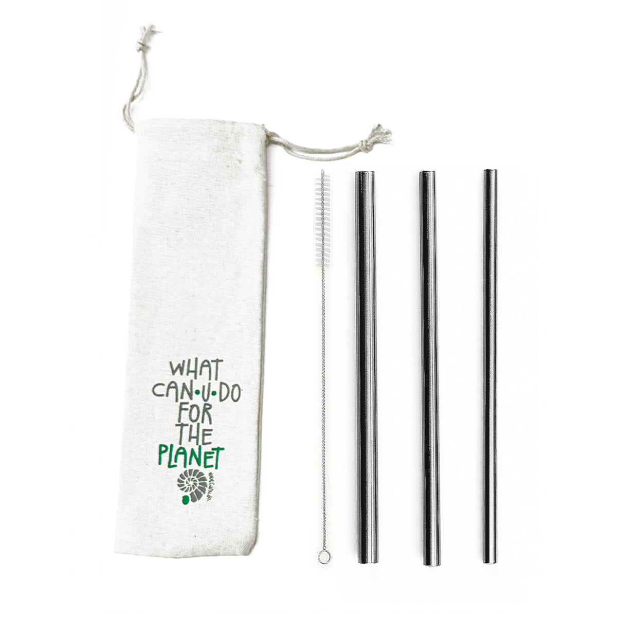 Kit Shake - 3 Canudos shake 8, 10 e 12mm + Escova + Ecobag