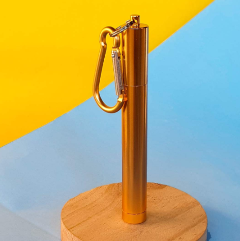 Canudo de Inox Chaveiro Retrátil