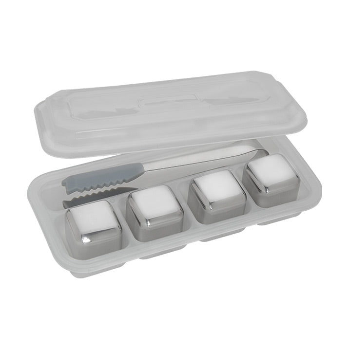 Kit 4 Cubos de Gelo de Inox