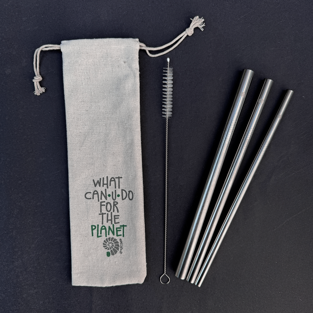 Kit Shake - 3 Canudos shake 8, 10 e 12mm + Escova + Ecobag