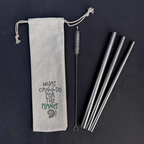 Kit Shake - 3 Canudos shake 8, 10 e 12mm + Escova + Ecobag