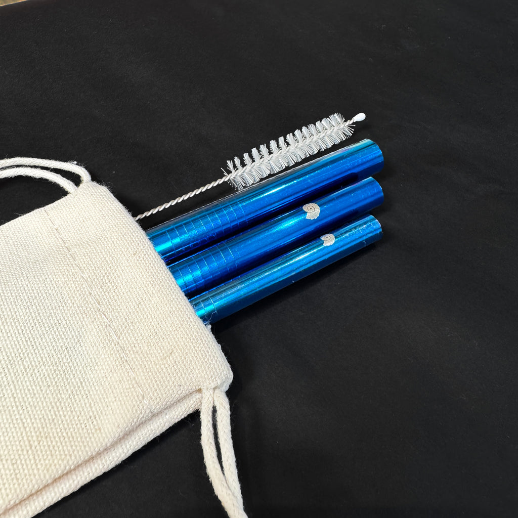 Kit Shake - 3 Canudos shake 8, 10 e 12mm + Escova + Ecobag