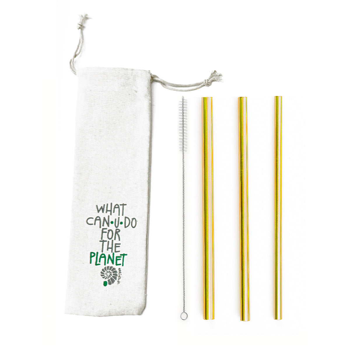 Kit Shake - 3 Canudos shake 8, 10 e 12mm + Escova + Ecobag