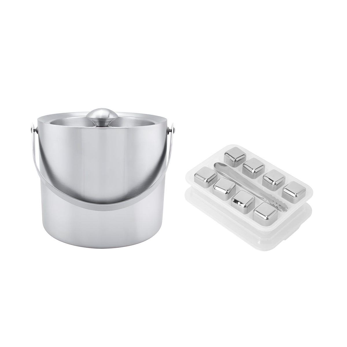 Balde de Gelo Térmico Polar 3L + 8 cubos de gelo de inox com pegador