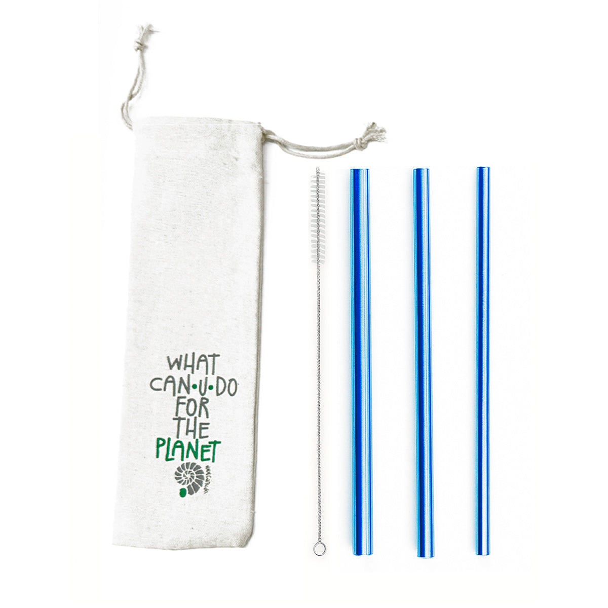 Kit Shake - 3 Canudos shake 8, 10 e 12mm + Escova + Ecobag