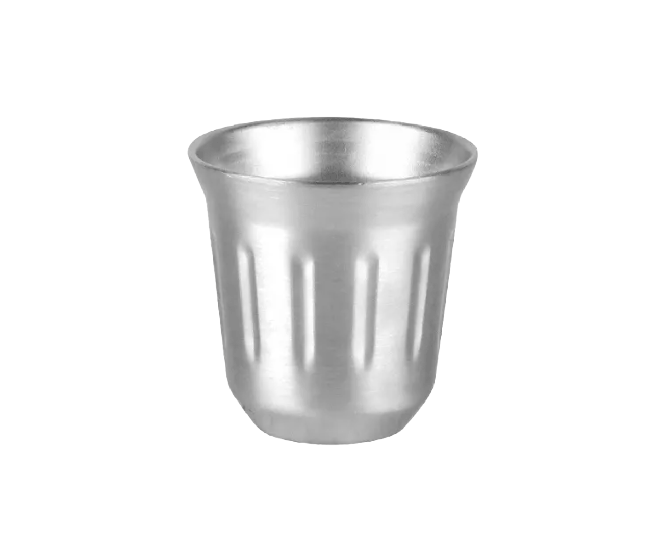 Kit 12 copinhos: 6 copos double wall + 6 copos 80ml de inox
