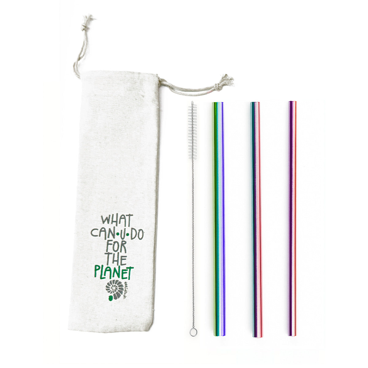 Kit Shake - 3 Canudos shake 8, 10 e 12mm + Escova + Ecobag