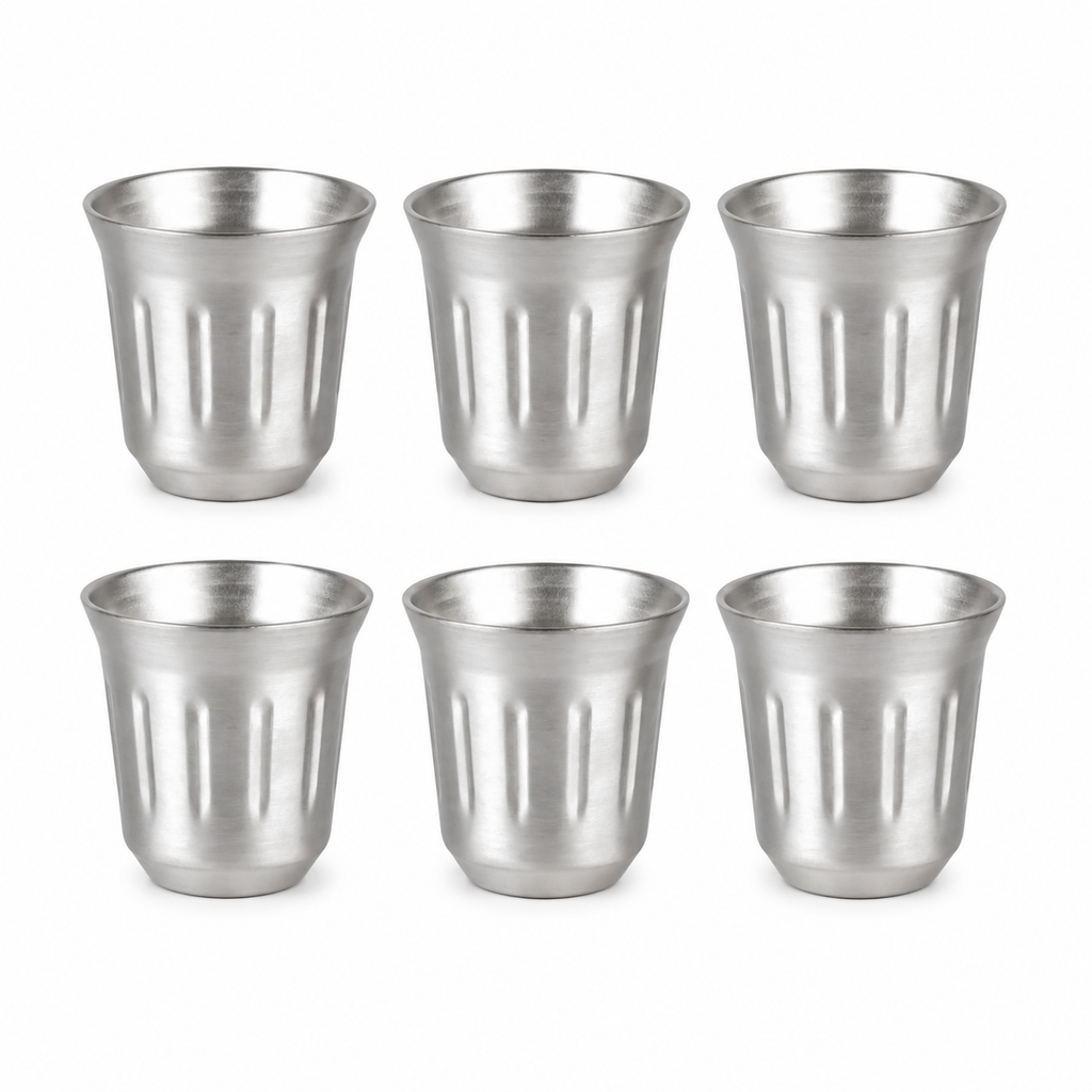 Kit 6 copos em inox 80ml