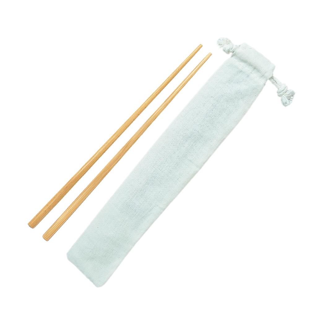 Kit Par de Hashi de Bambu + Ecobag de Algodão