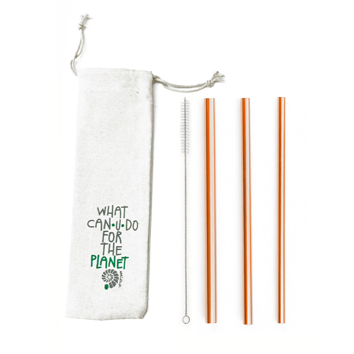 Kit Shake - 3 Canudos shake 8, 10 e 12mm + Escova + Ecobag