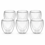 Kit 6 Copos de Vidro Double Wall - 250ml