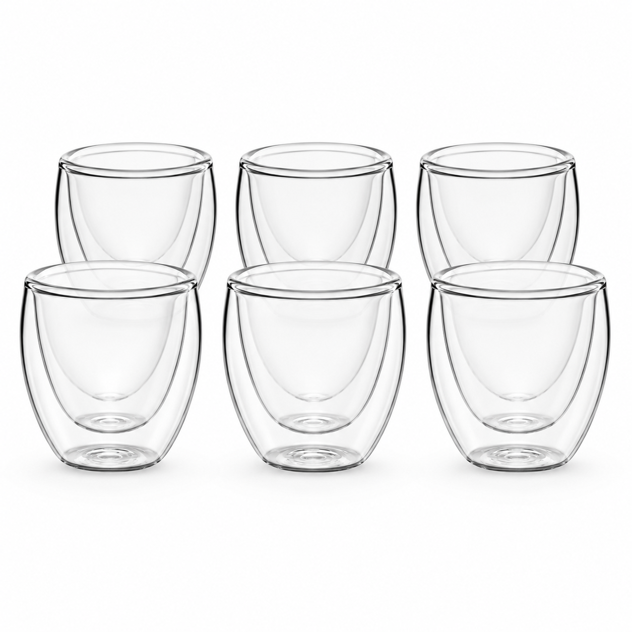 Kit 6 Copos de Vidro Double Wall - 250ml