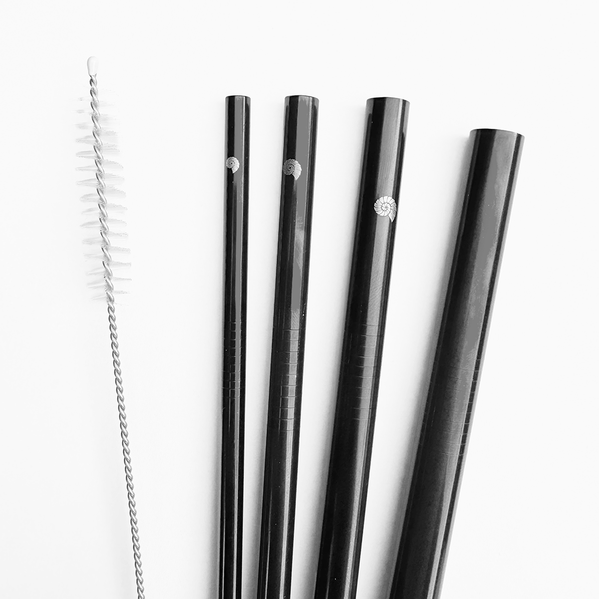 Kit 4 Canudos de Inox Retos:6mm, 8mm, 10mm E 12mm + 1 Escova