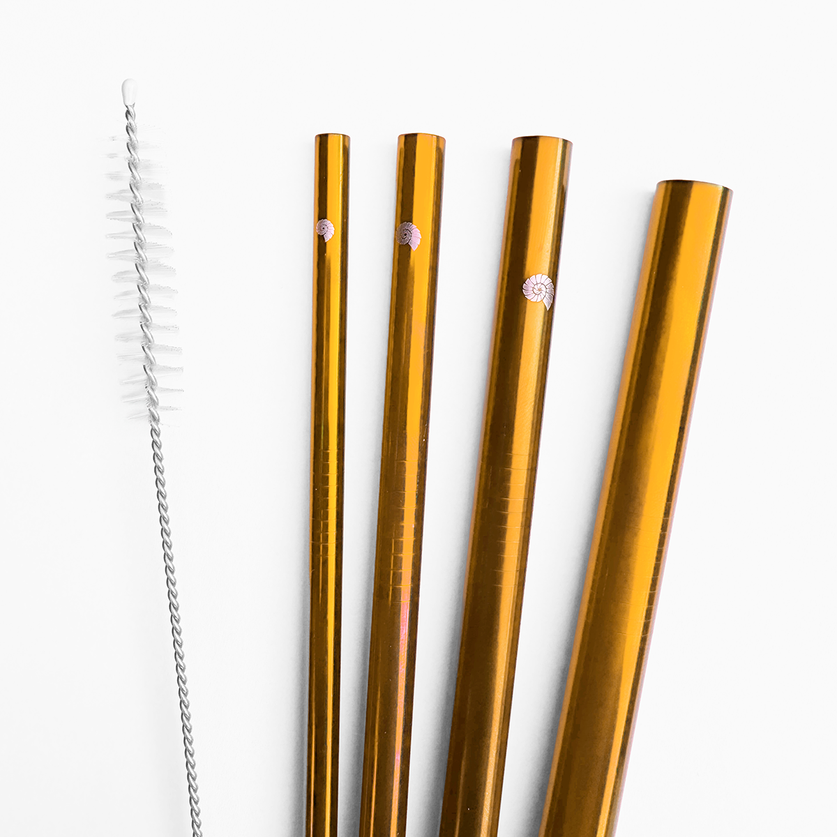 Kit 4 Canudos de Inox Retos:6mm, 8mm, 10mm E 12mm + 1 Escova