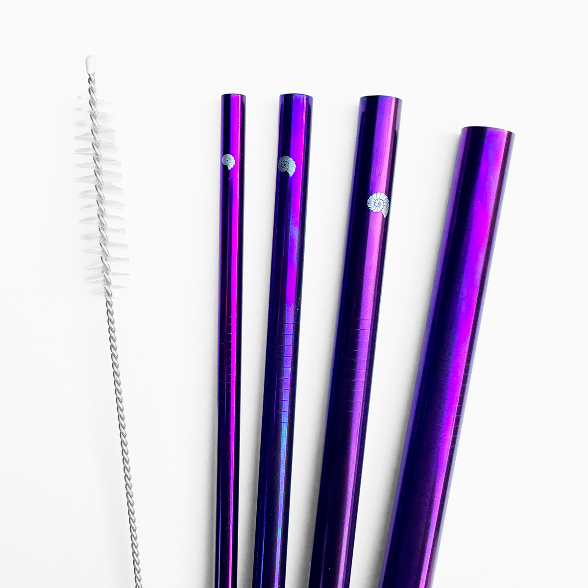 Kit 4 Canudos de Inox Retos:6mm, 8mm, 10mm E 12mm + 1 Escova