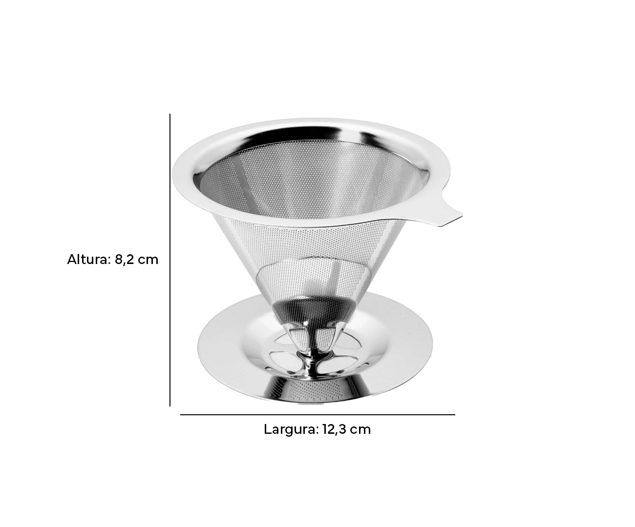 Filtro Coador de Café de Inox Médio