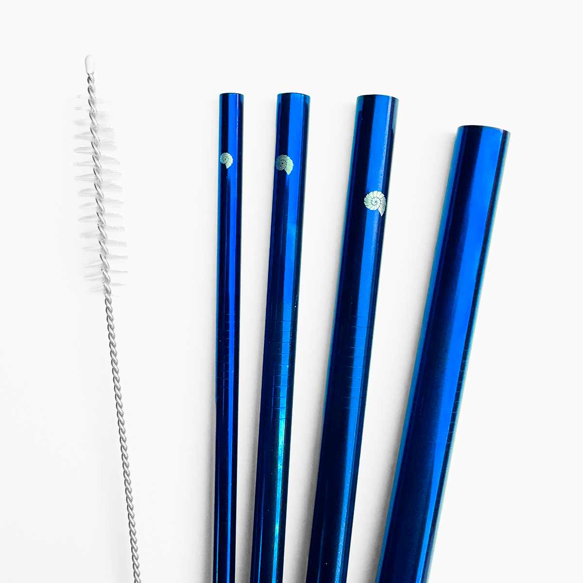 Kit 4 Canudos de Inox Retos:6mm, 8mm, 10mm E 12mm + 1 Escova